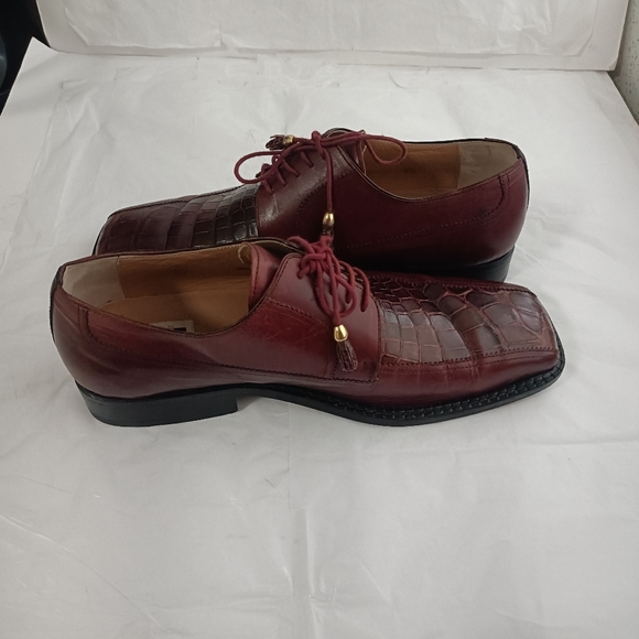 David Eden Crocodile alligator Derby Oxfords men's size 9.5M - Picture 12 of 16